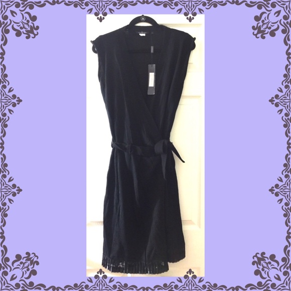 black wrap sweater dress